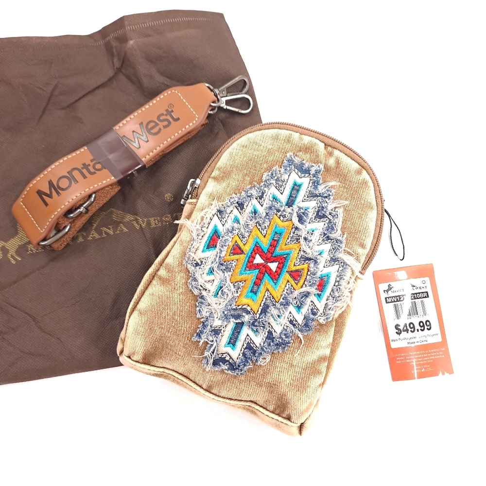 Montana West Small Embroidered Aztec Sling Bag Western Crossbody Purse